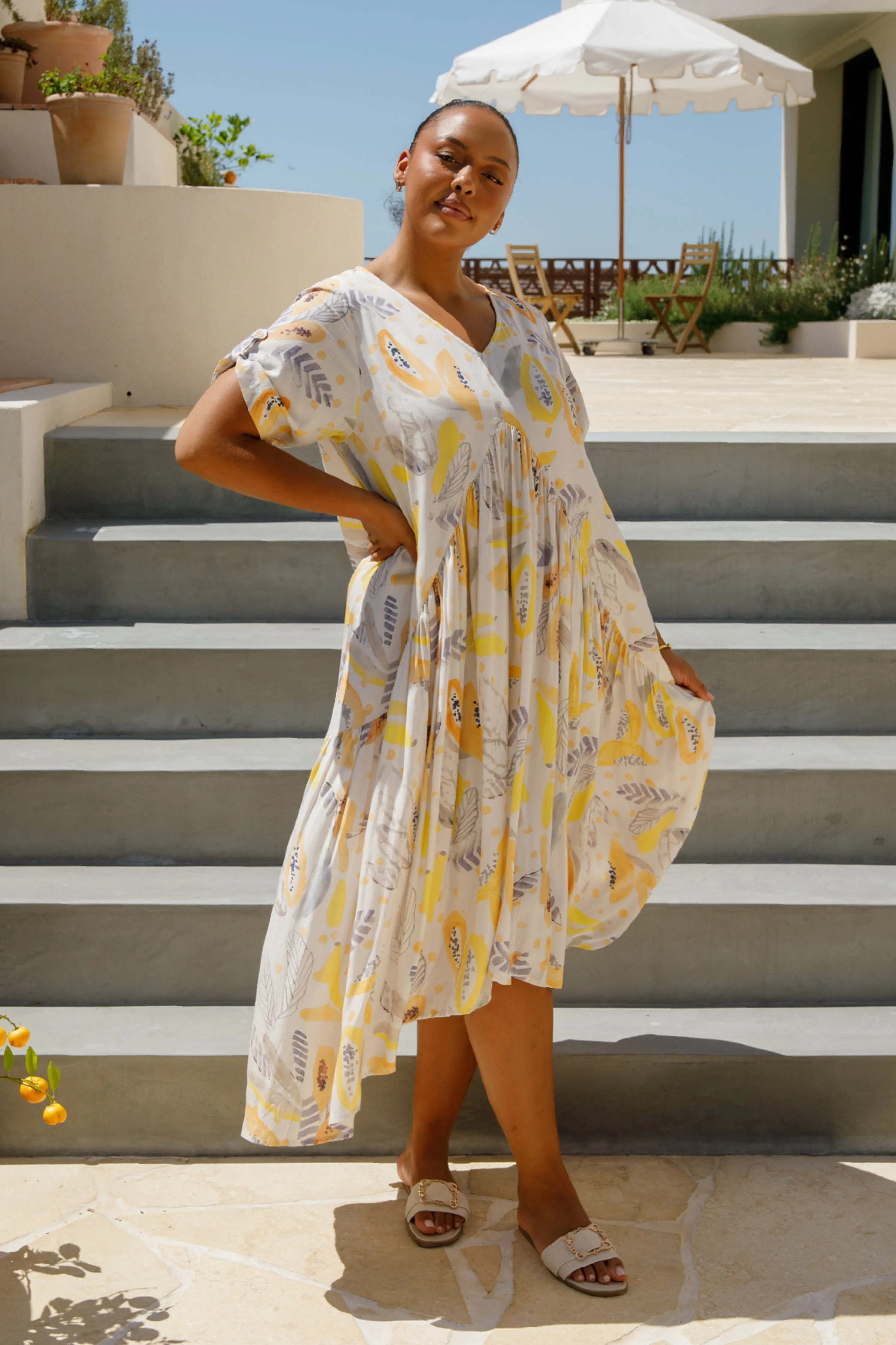 Peak Maxi Dress | White Fruit Punch