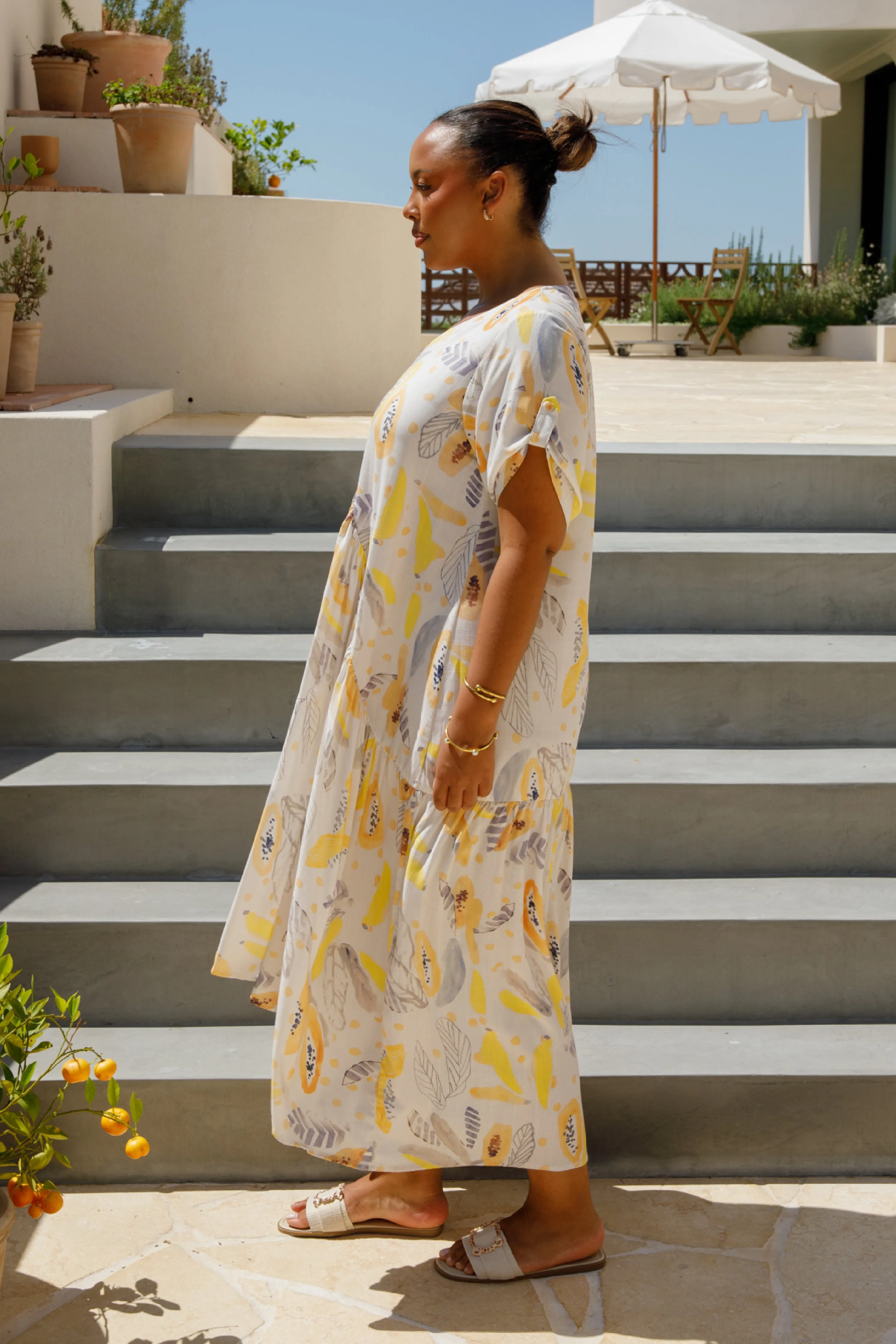 Peak Maxi Dress | White Fruit Punch