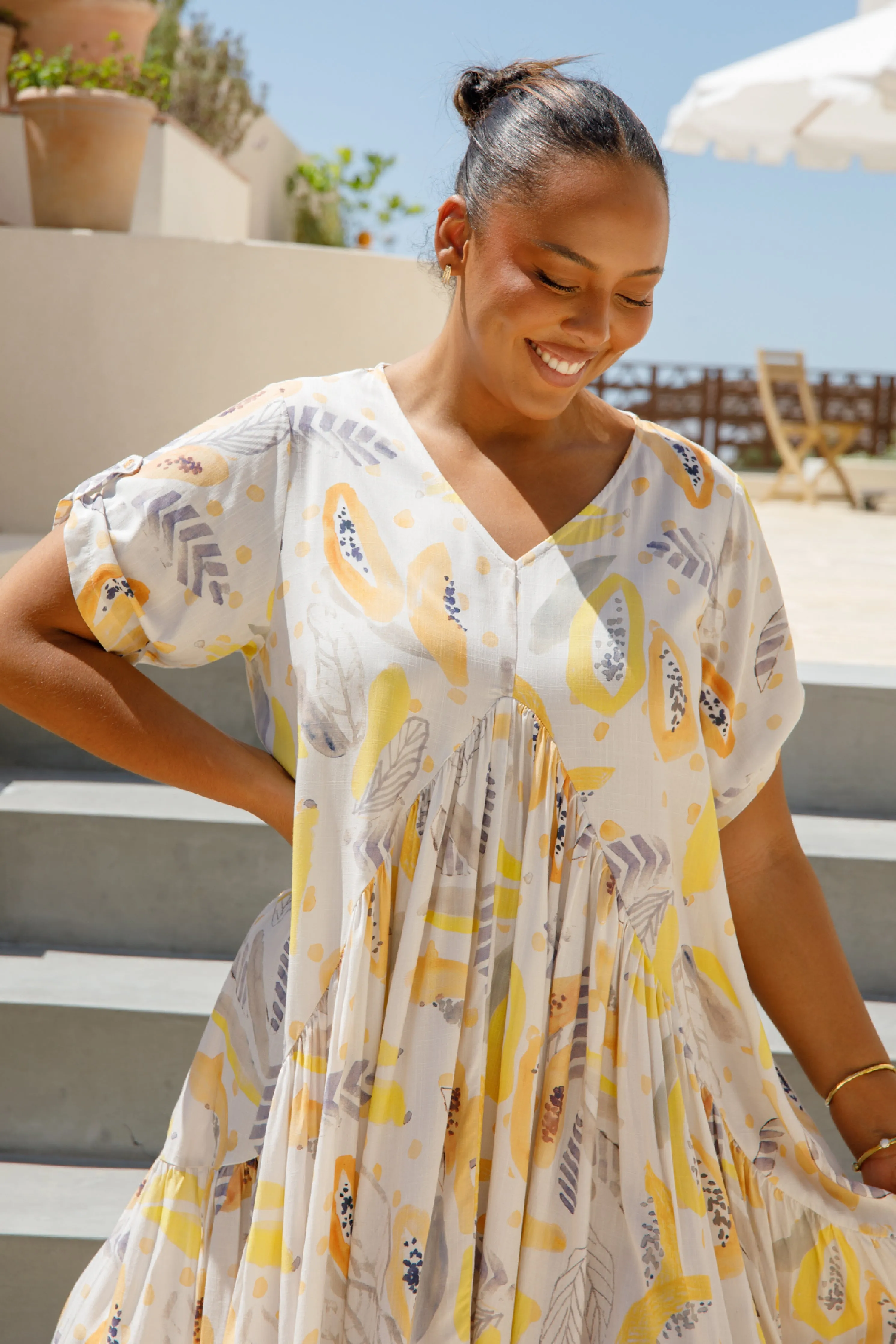 Peak Maxi Dress | White Fruit Punch