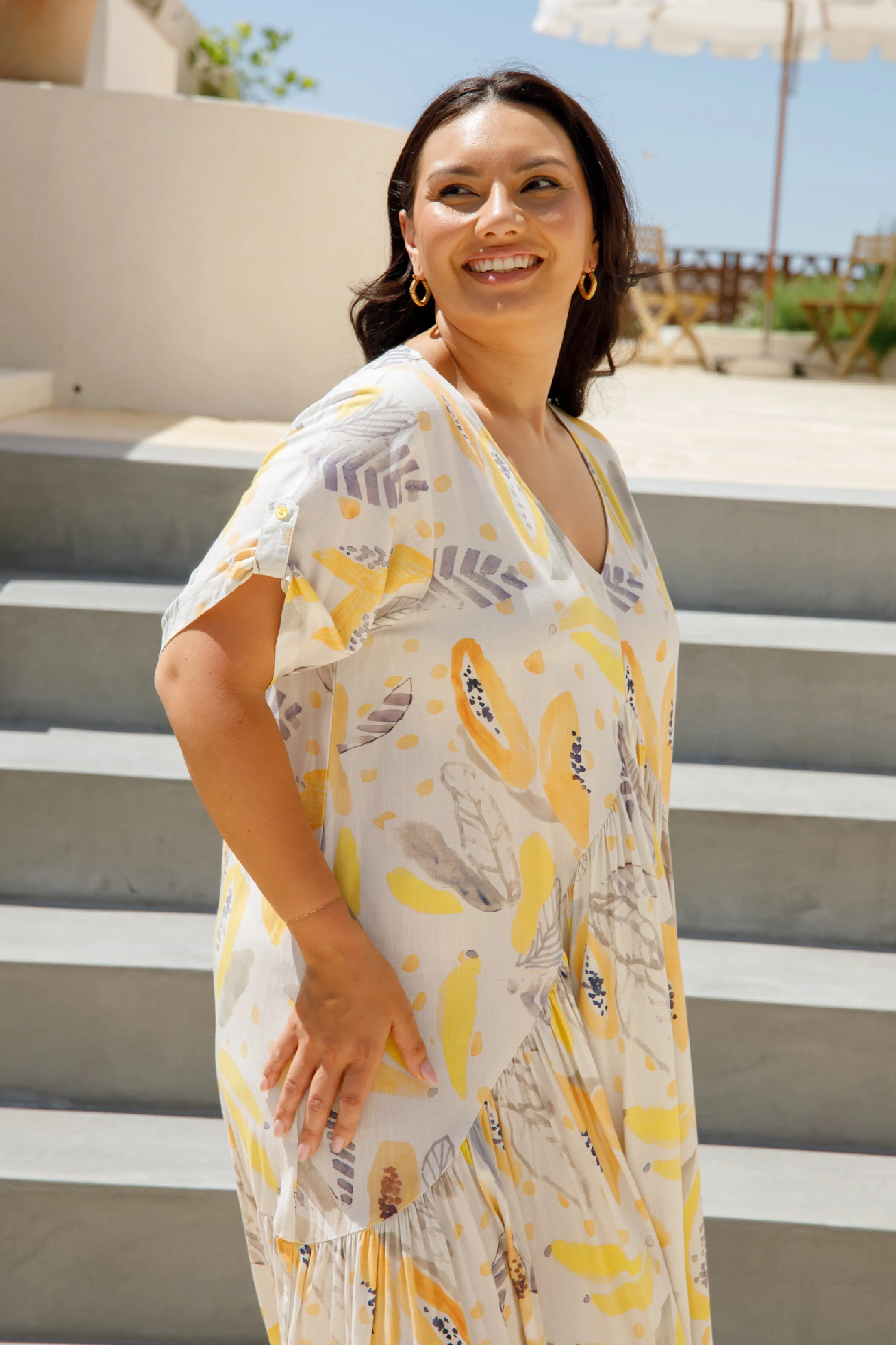 Peak Maxi Dress | White Fruit Punch