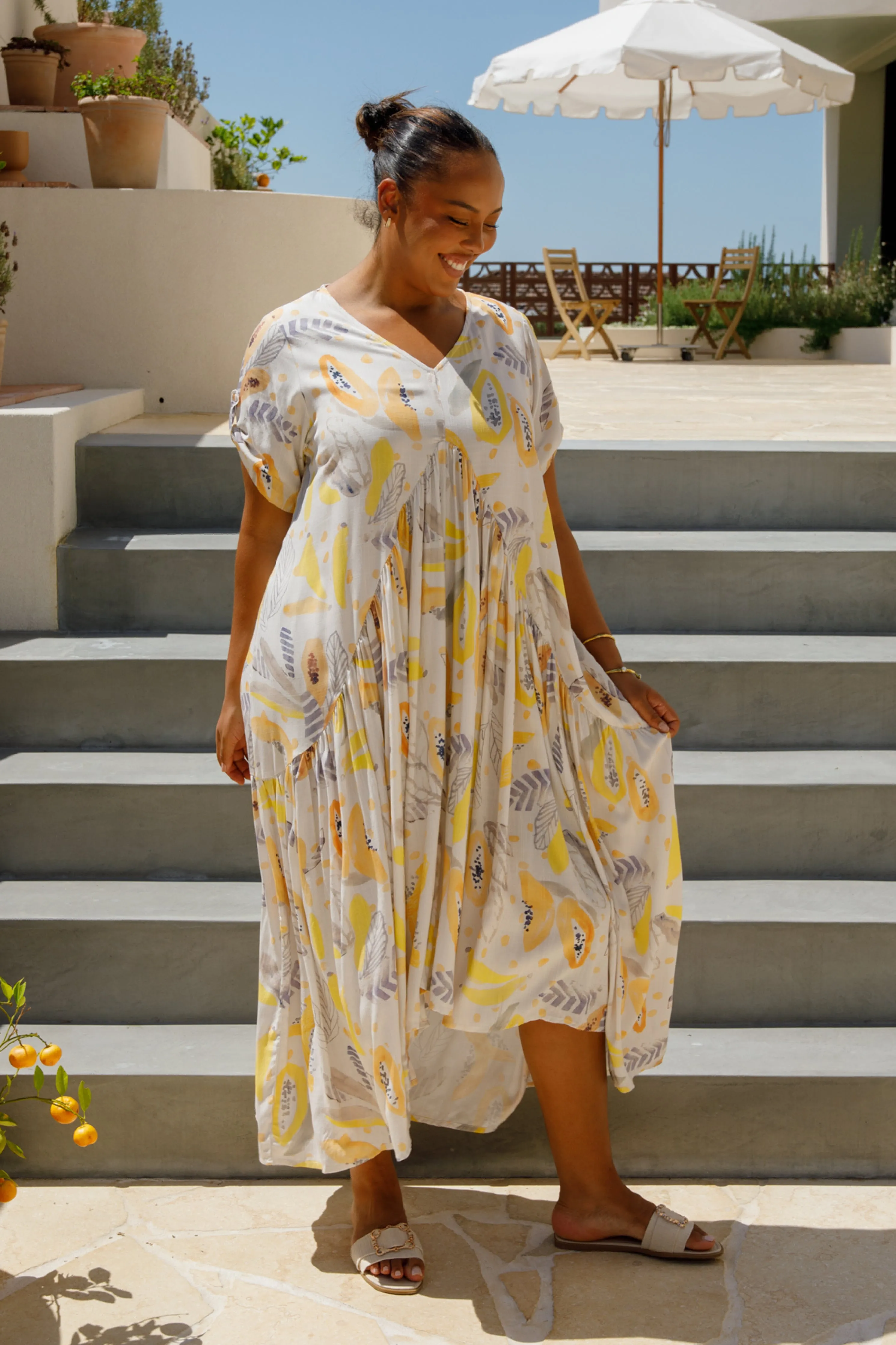 Peak Maxi Dress | White Fruit Punch