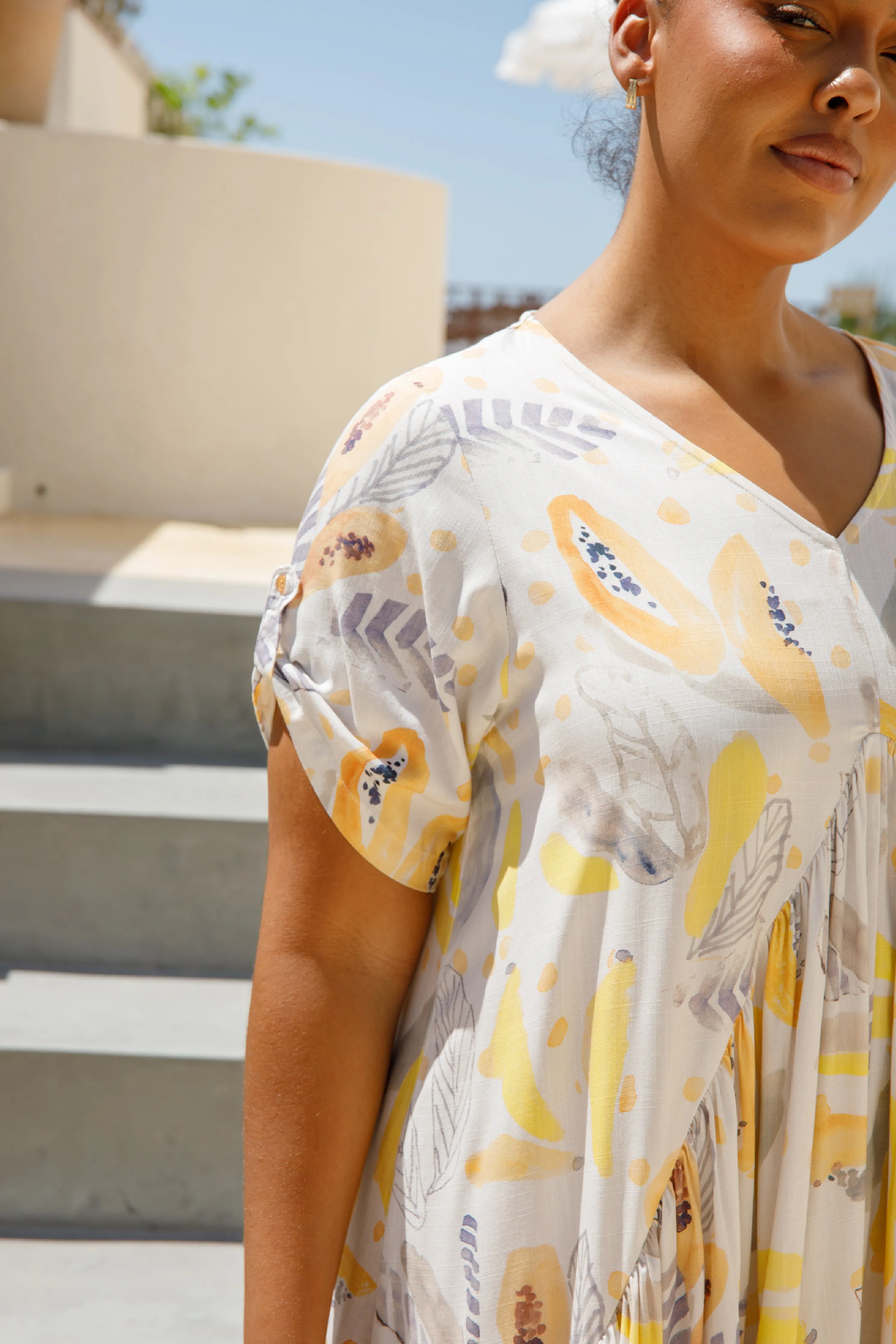Peak Maxi Dress | White Fruit Punch