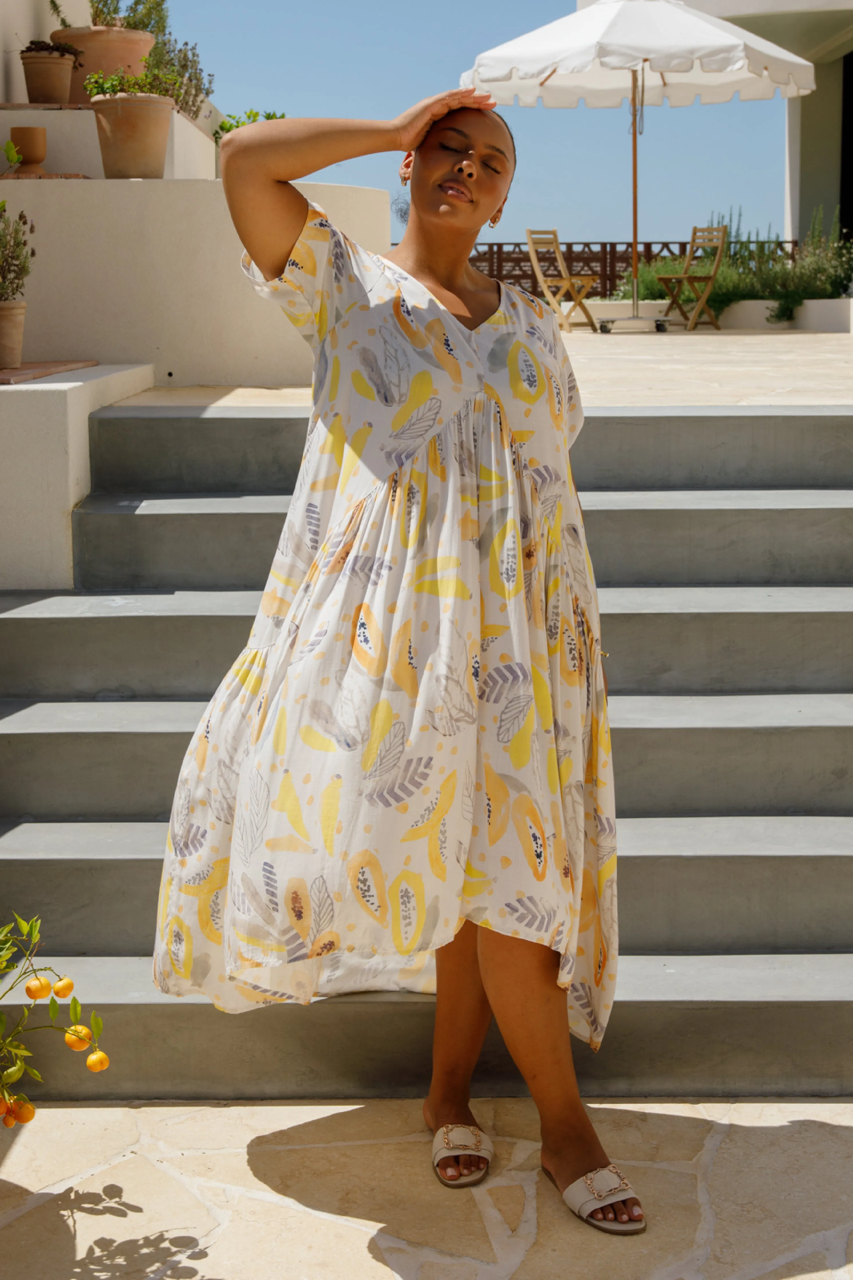 Peak Maxi Dress | White Fruit Punch