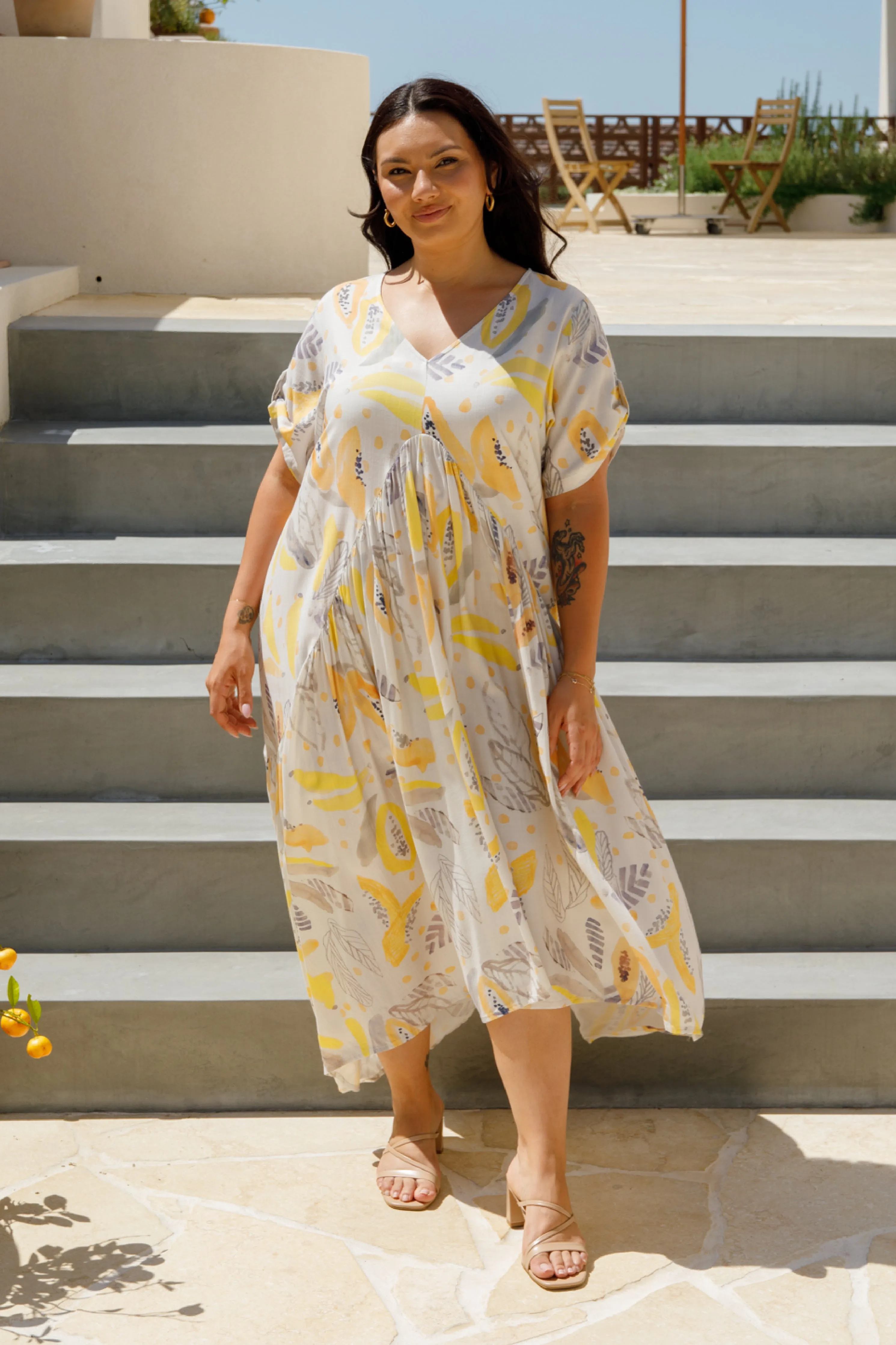 Peak Maxi Dress | White Fruit Punch