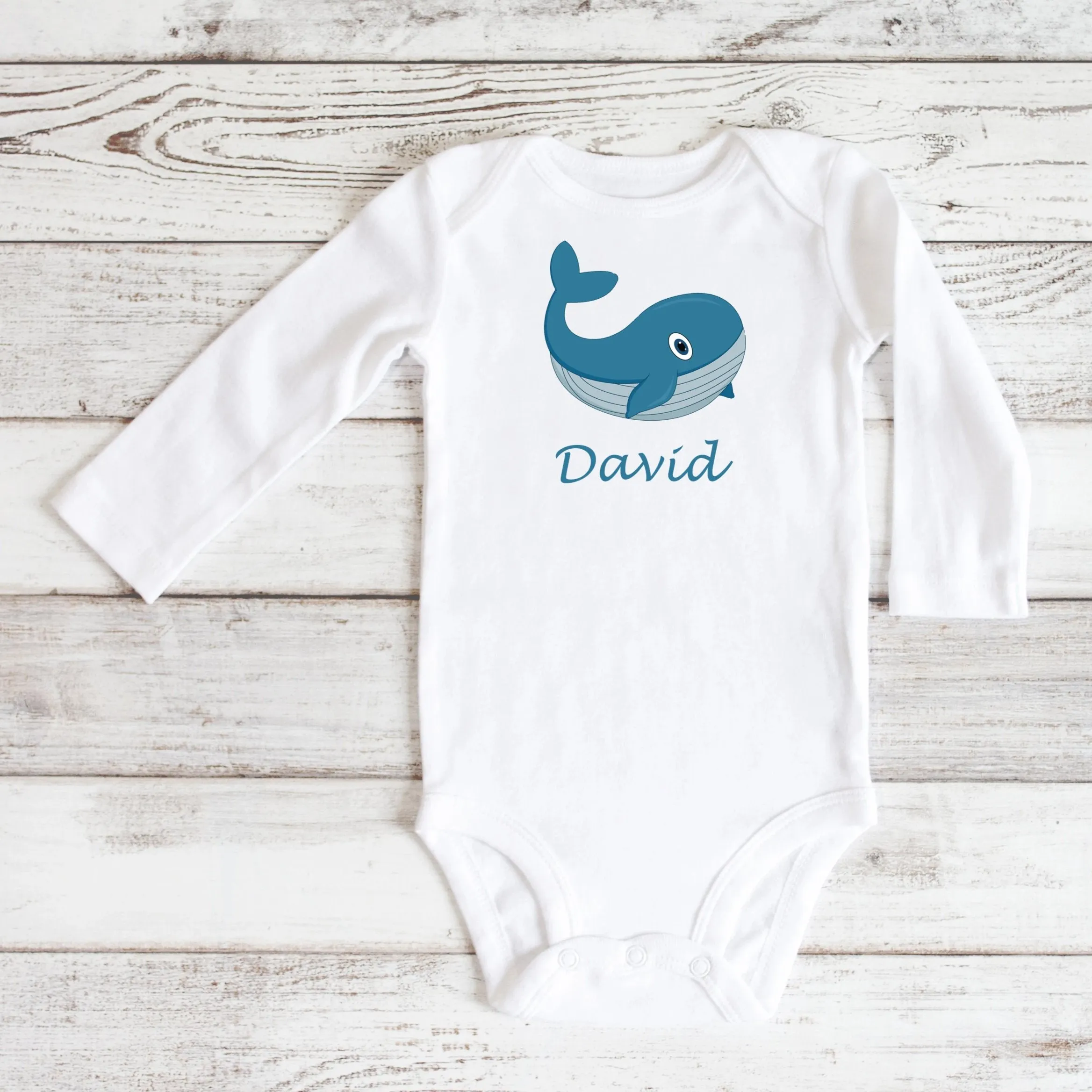 Personalised Baby Bodysuit - Whale