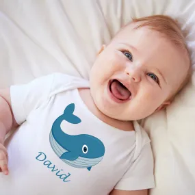 Personalised Baby Bodysuit - Whale