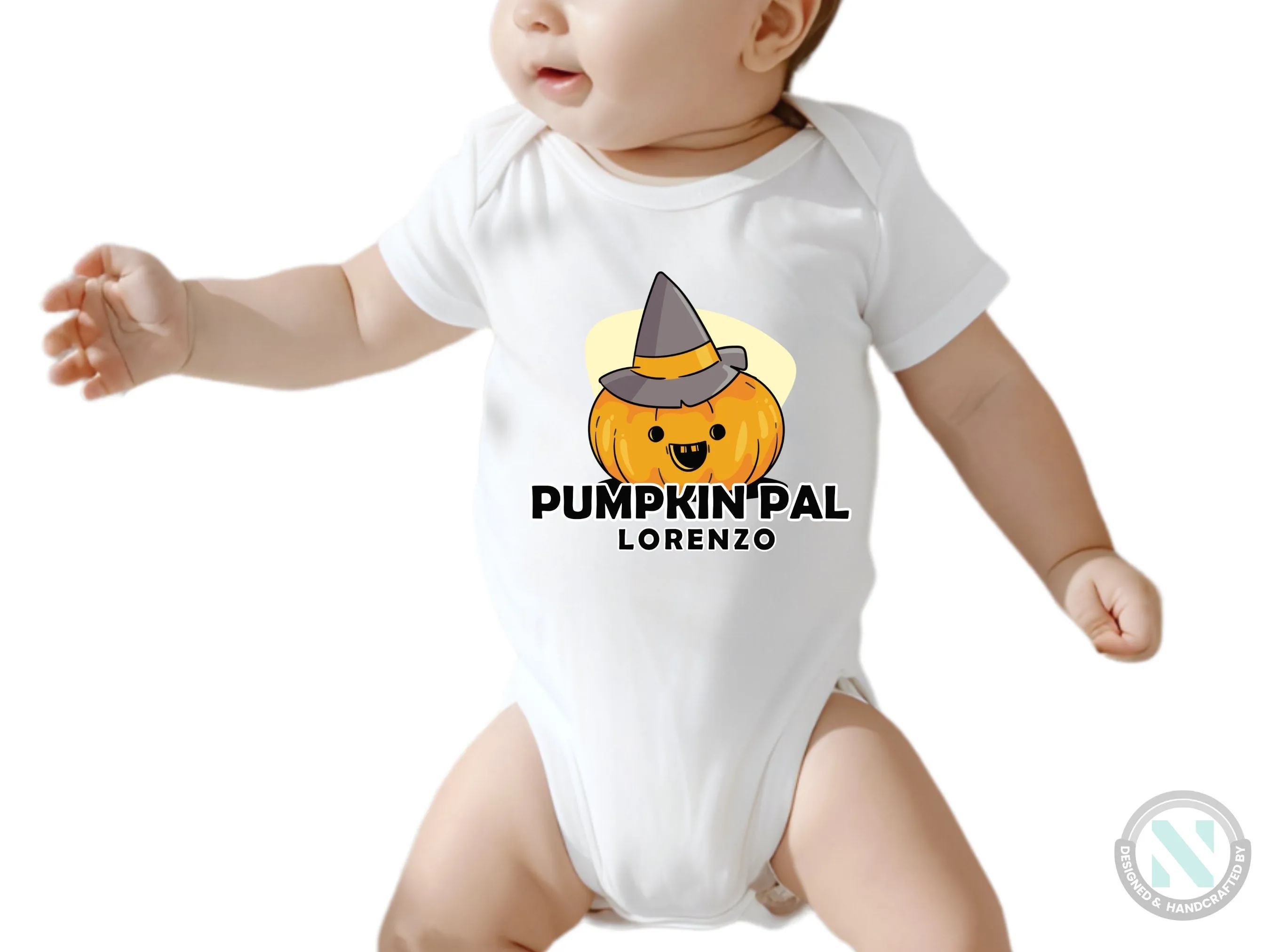 Personalize Girl Name Halloween Bodysuit With Pumpkin Pak- First Halloween Party Gifting