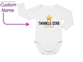 Personalized Twinkle Star Girl Name Bodysuit Gift Set for Baby