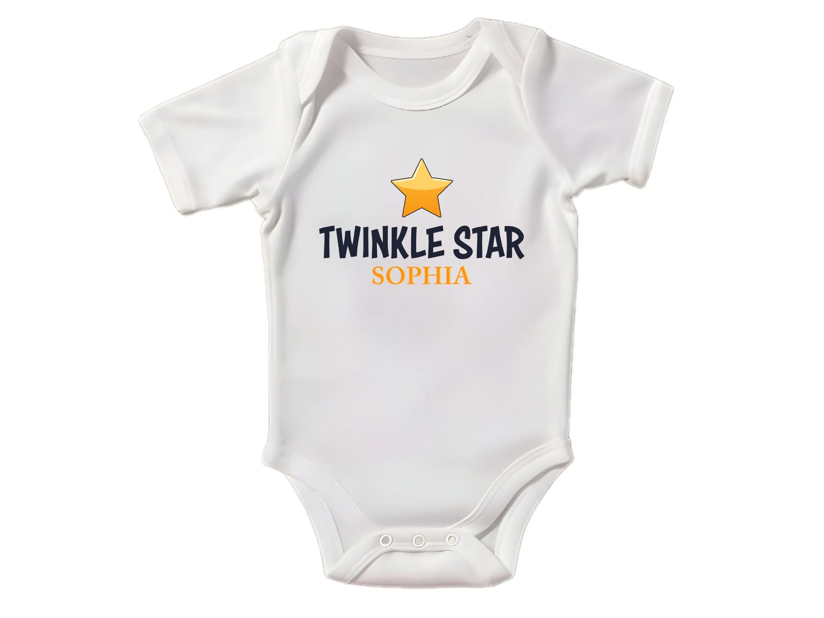 Personalized Twinkle Star Girl Name Bodysuit Gift Set for Baby