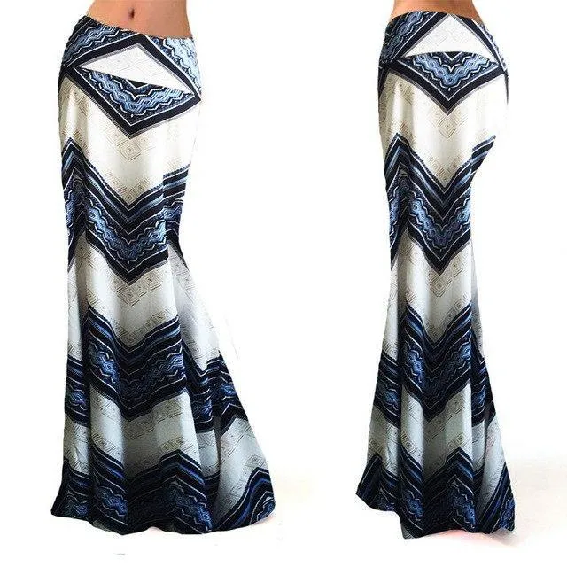 Plus Size Floor-length Stretch Maxi Beach Skirt