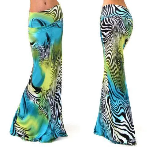 Plus Size Floor-length Stretch Maxi Beach Skirt