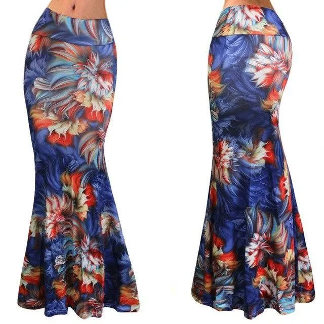 Plus Size Floor-length Stretch Maxi Beach Skirt