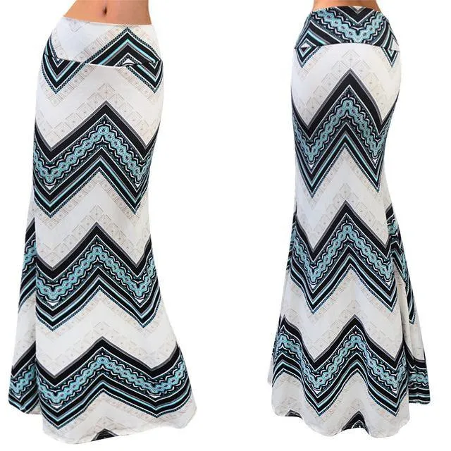 Plus Size Floor-length Stretch Maxi Beach Skirt