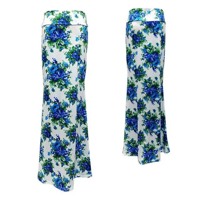 Plus Size Floor-length Stretch Maxi Beach Skirt