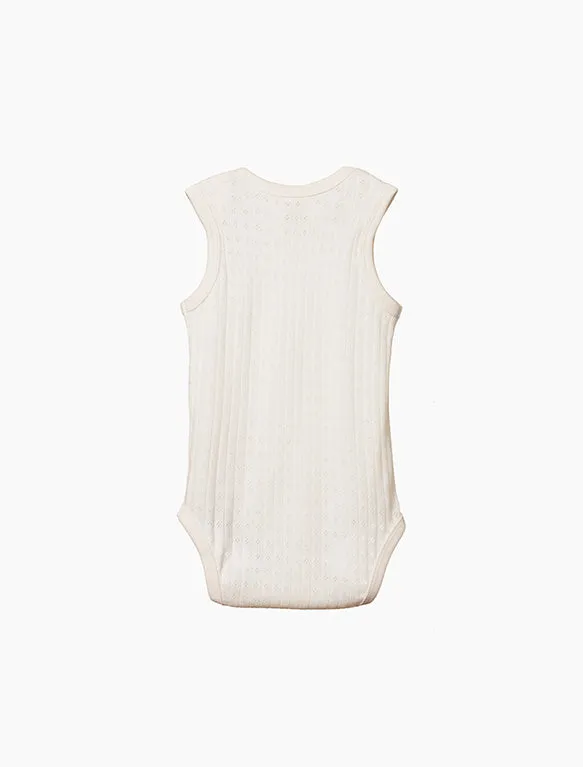 Pointelle Singlet Bodysuit in Natural