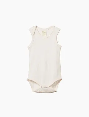 Pointelle Singlet Bodysuit in Natural