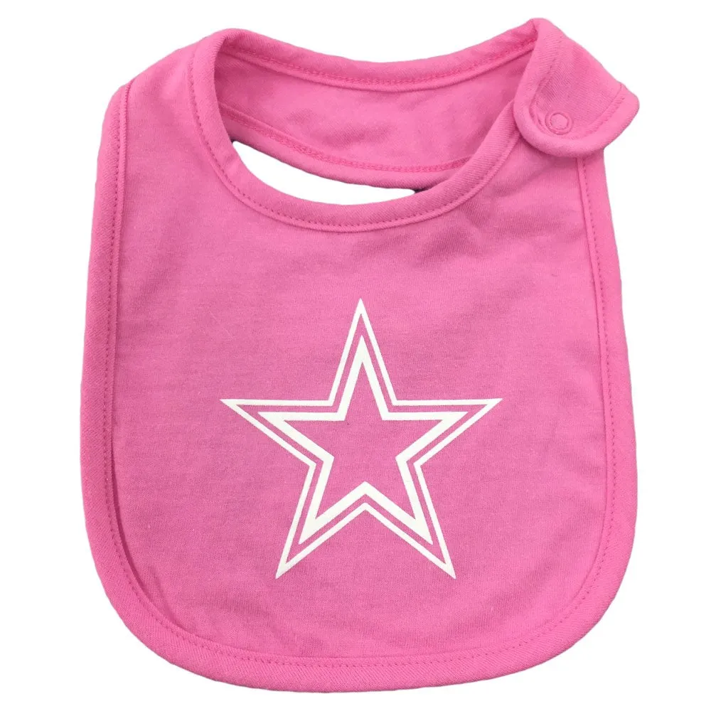 Pretty in Pink Cowboys Bow Bib Set