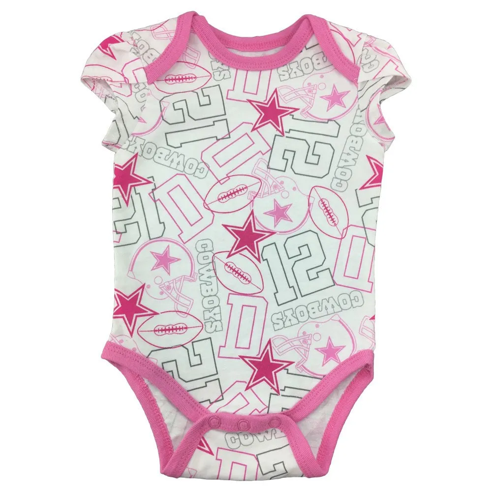 Pretty in Pink Cowboys Bow Bib Set