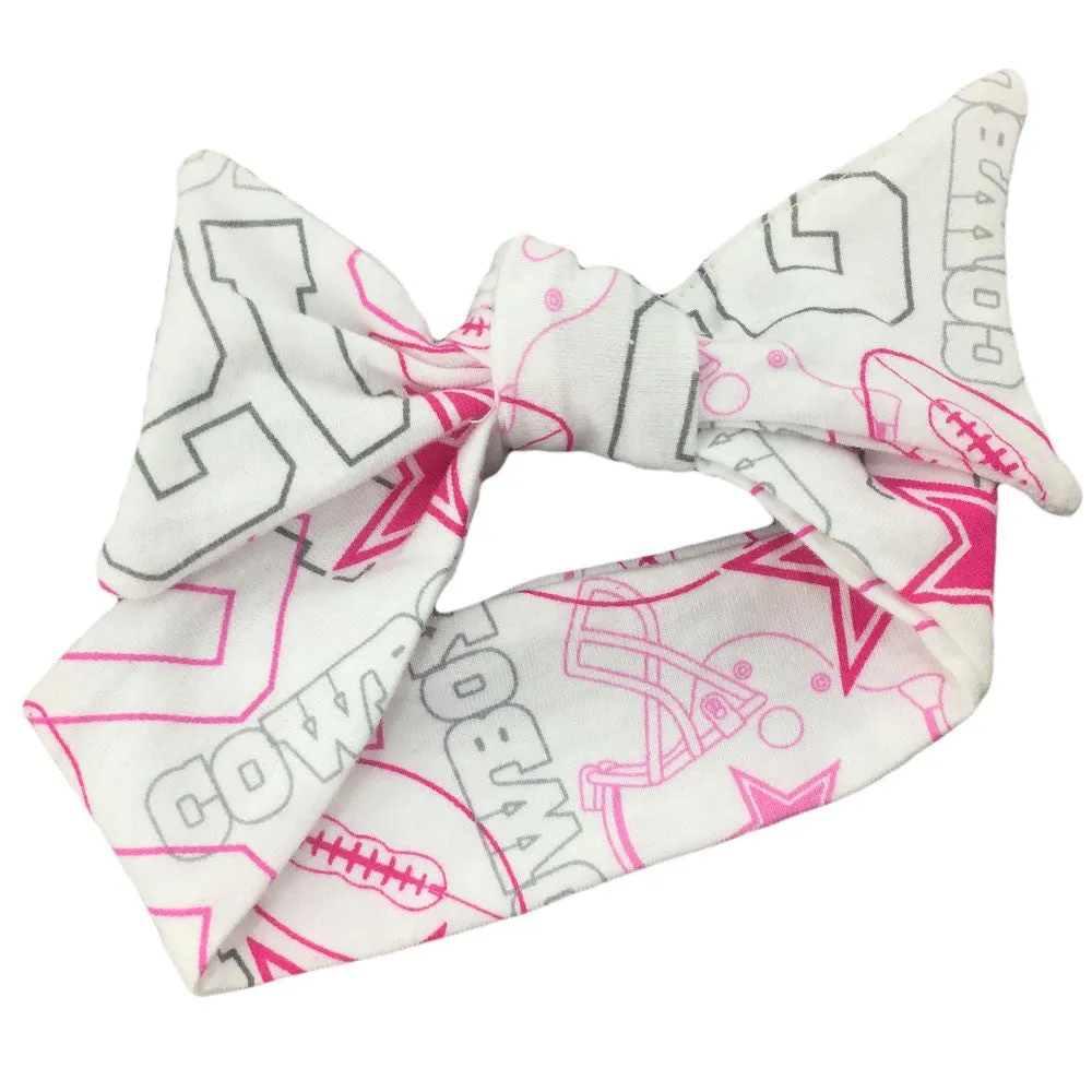 Pretty in Pink Cowboys Bow Bib Set