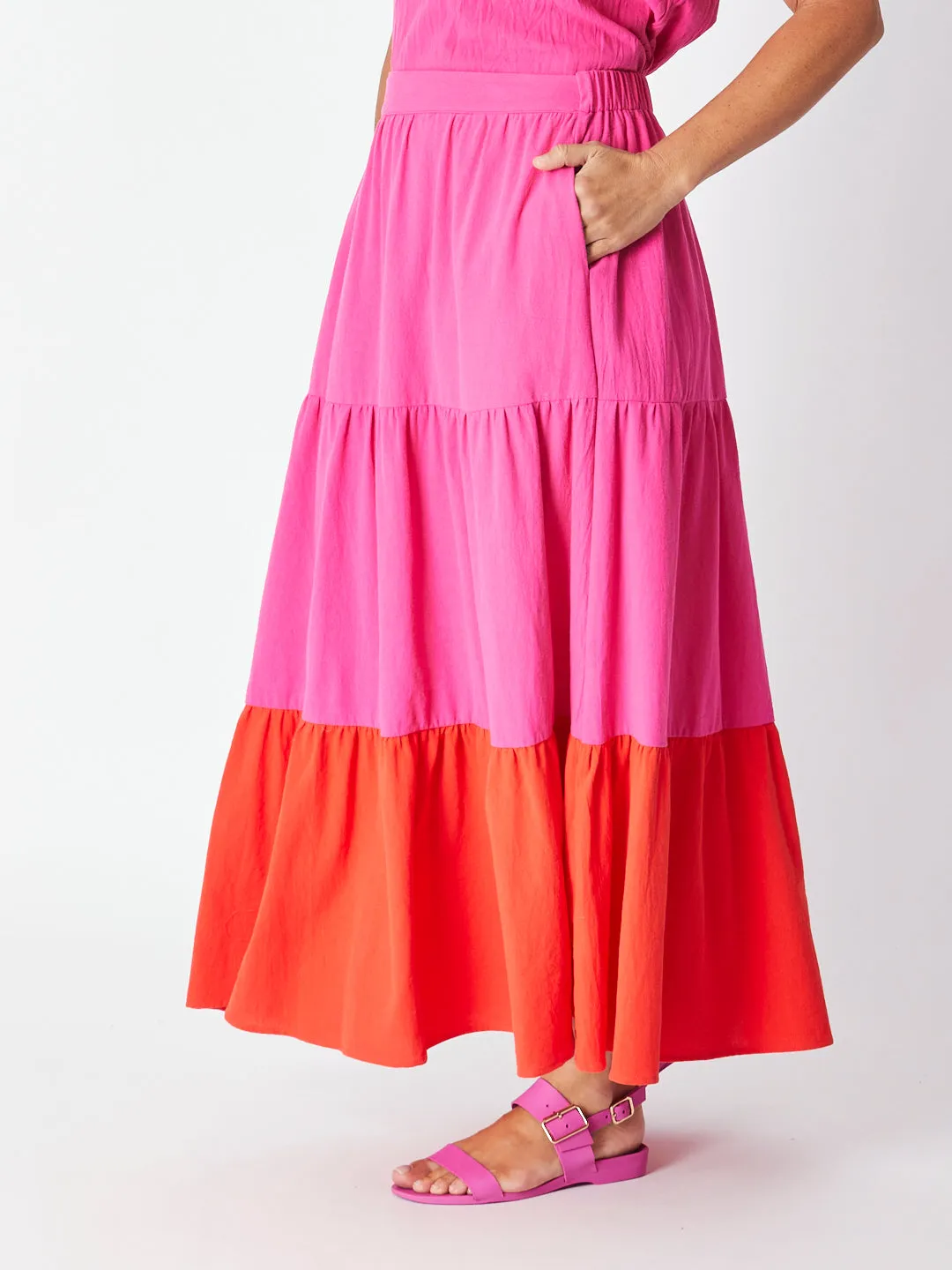 Prudence Upcycle Duo Skirt | Hot Pink