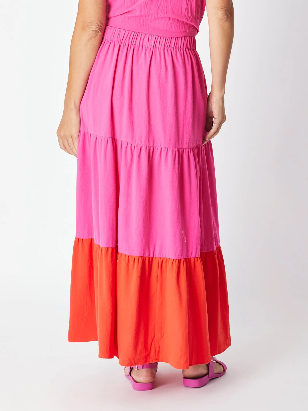 Prudence Upcycle Duo Skirt | Hot Pink