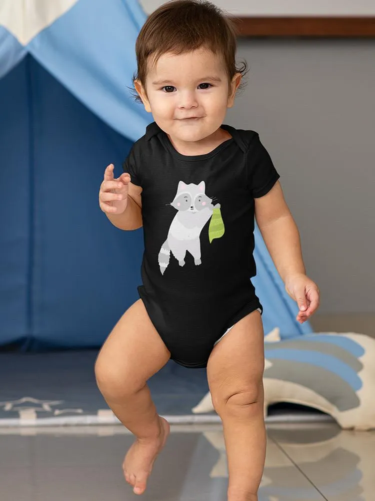 Raccoon Holding Scarf Bodysuit -Image by Shutterstock