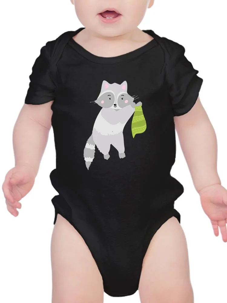 Raccoon Holding Scarf Bodysuit -Image by Shutterstock