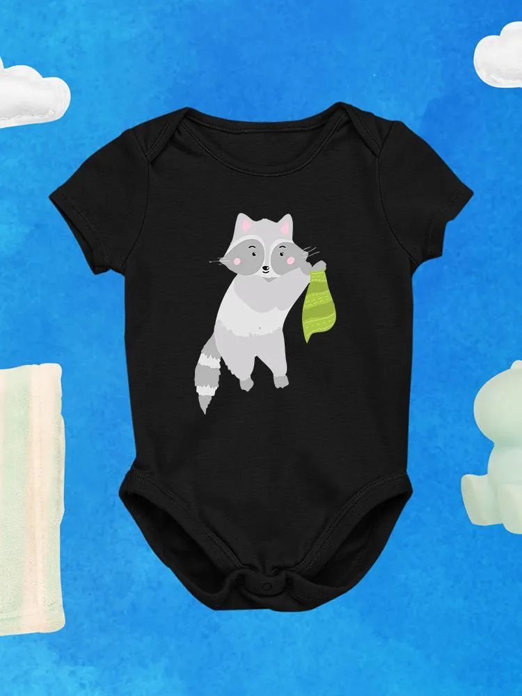Raccoon Holding Scarf Bodysuit -Image by Shutterstock