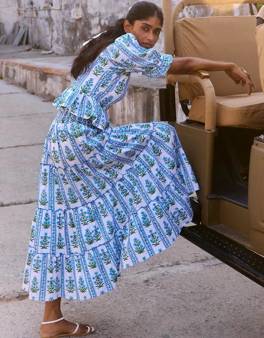 Rah Rah Skirt | Indigo Border