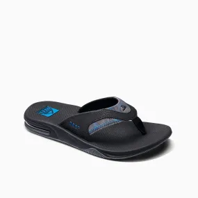 Reef Men's Fanning Flips- Black/ Pool Palm