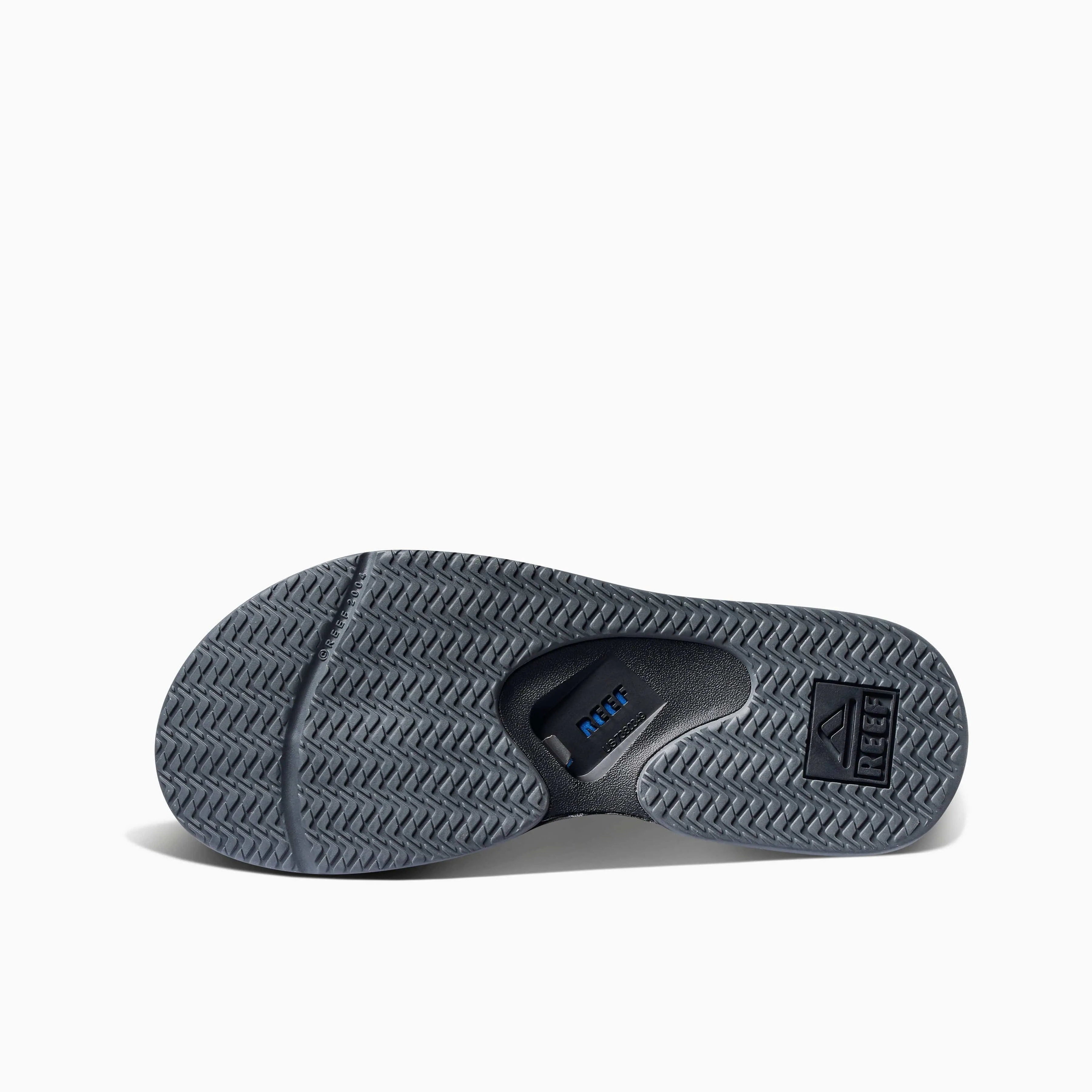 Reef Men's Fanning Flips- Black/ Pool Palm