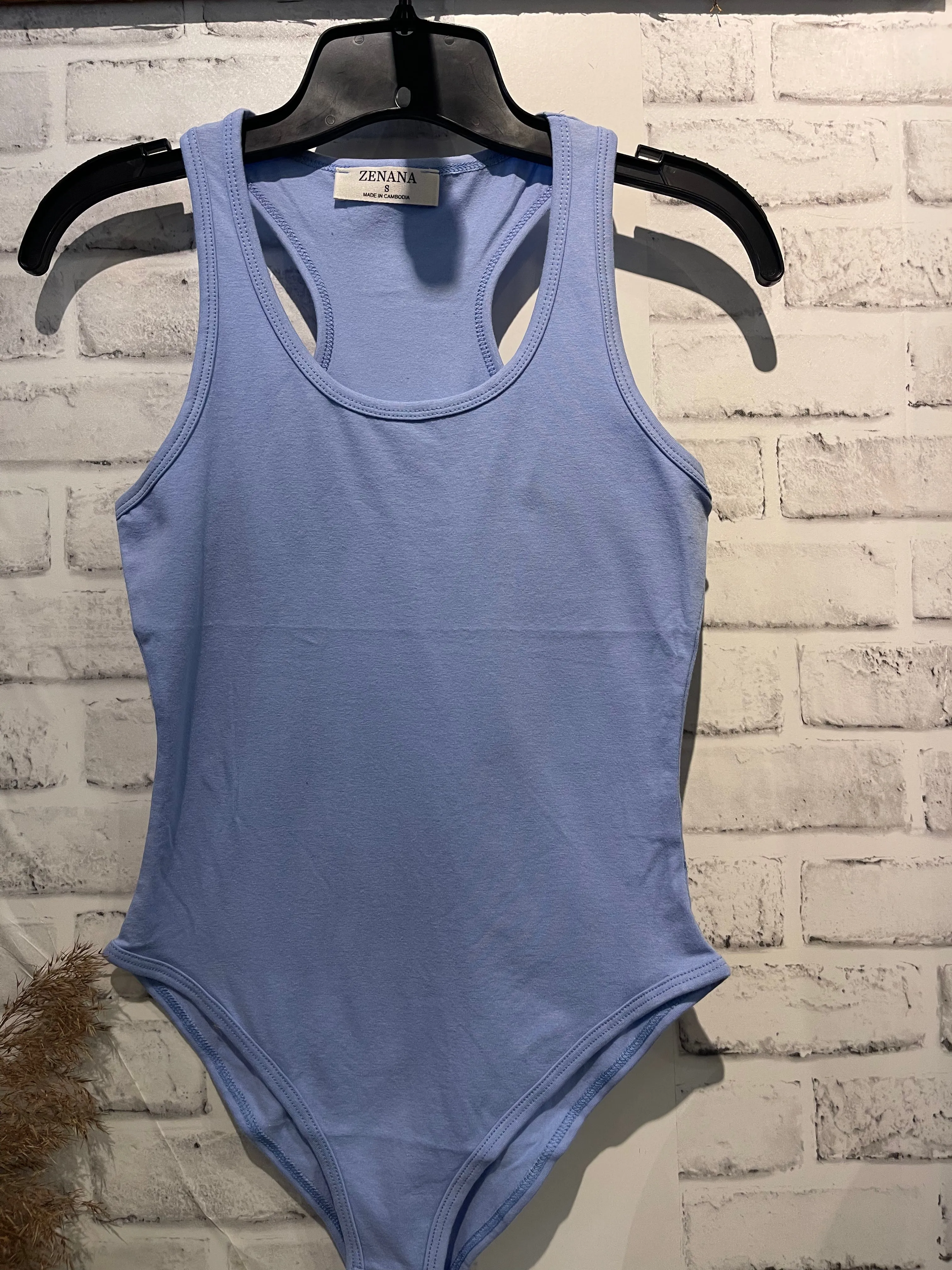 Reef Racerback Bodysuit in Spring Blue