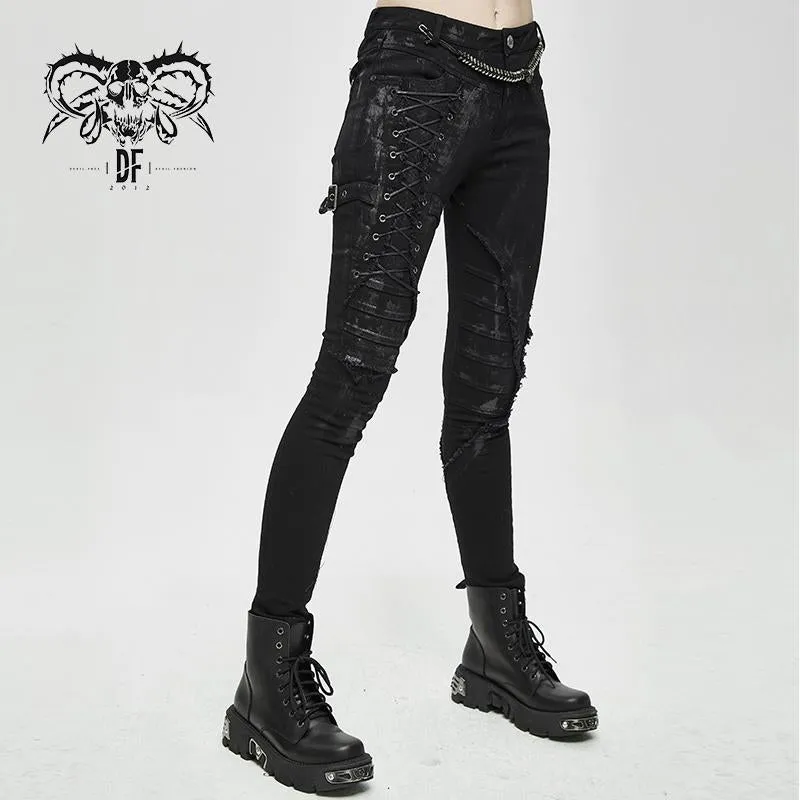 'Renegade Princess' Punk Pants with Lace Detail