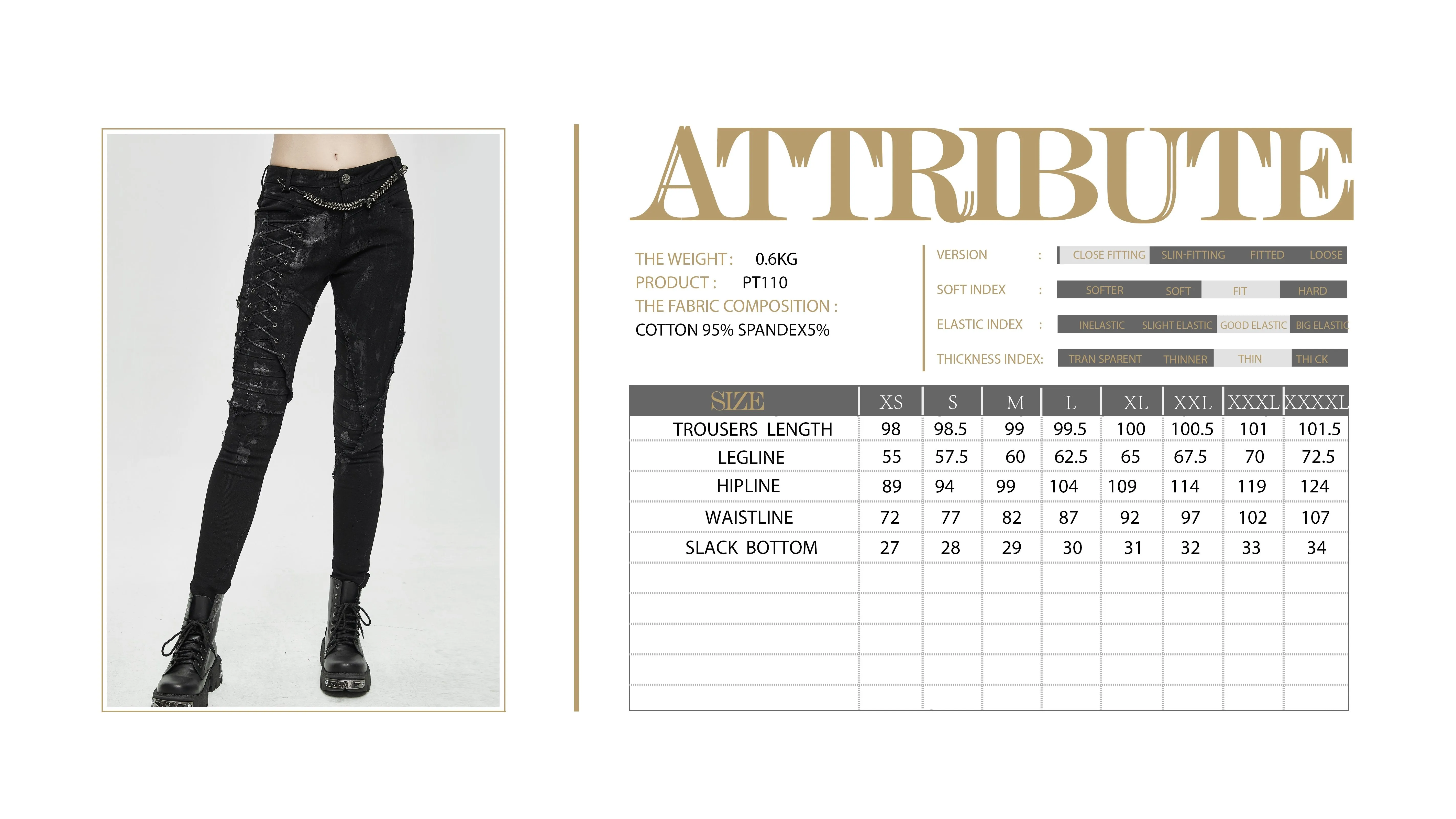 'Renegade Princess' Punk Pants with Lace Detail