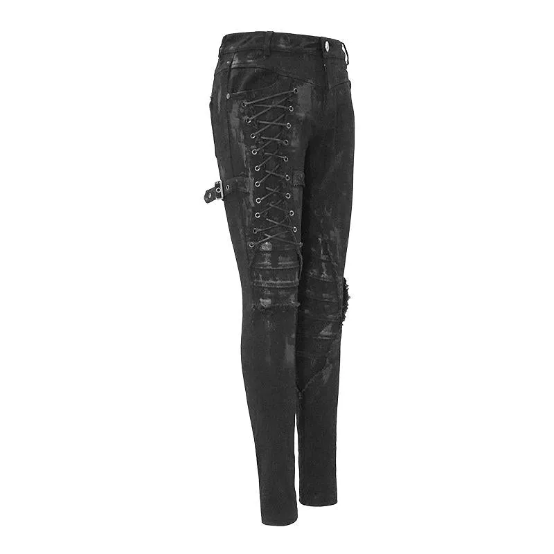 'Renegade Princess' Punk Pants with Lace Detail