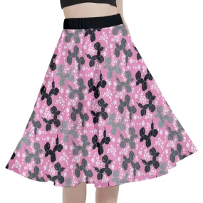 Retro Dogs Full Circle Midi Skirt With Pockets