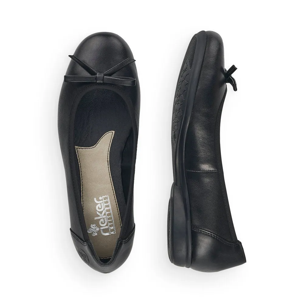 Rieker Ladies Bow Front Pump Black