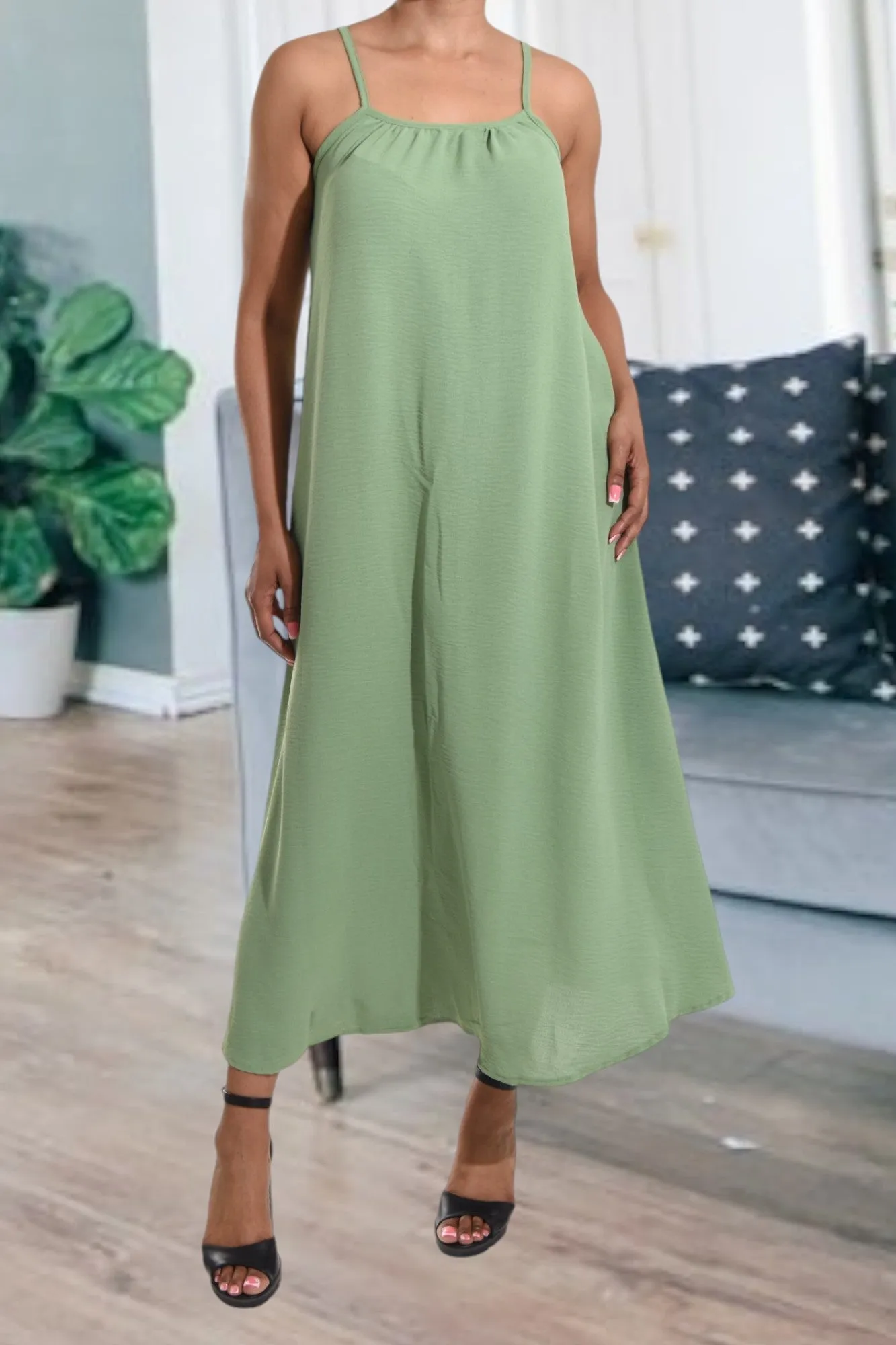 Sage Strappy Maxi Dress