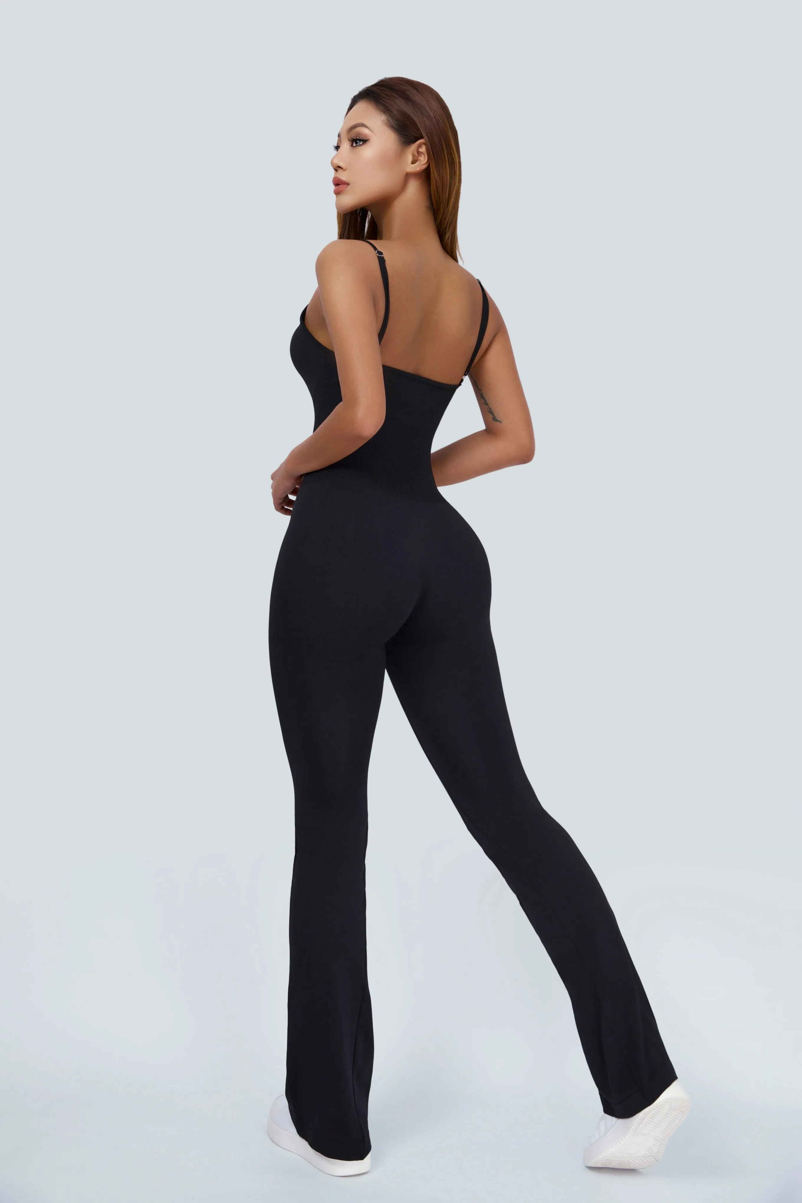 Scoop Neck Flare-Leg Cami Jumpsuit