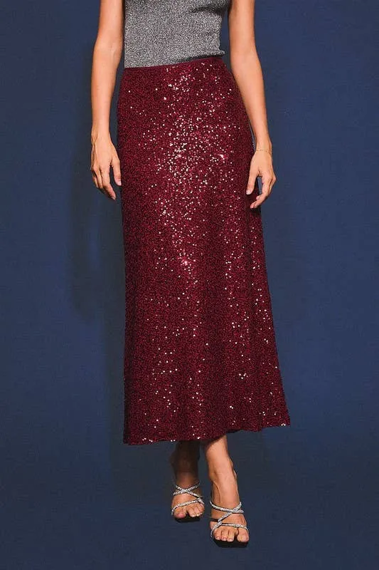 Sequin Bias Maxi Skirt