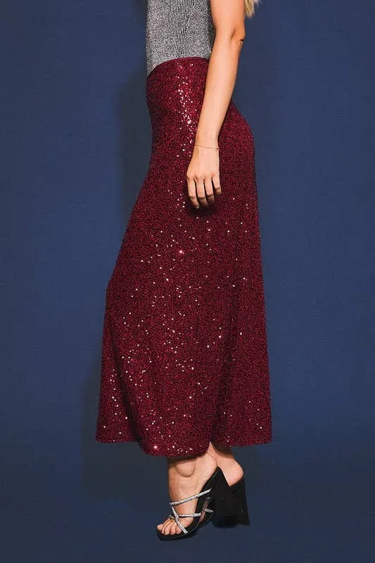 Sequin Bias Maxi Skirt