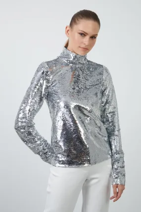 Sequined Grey Blouse