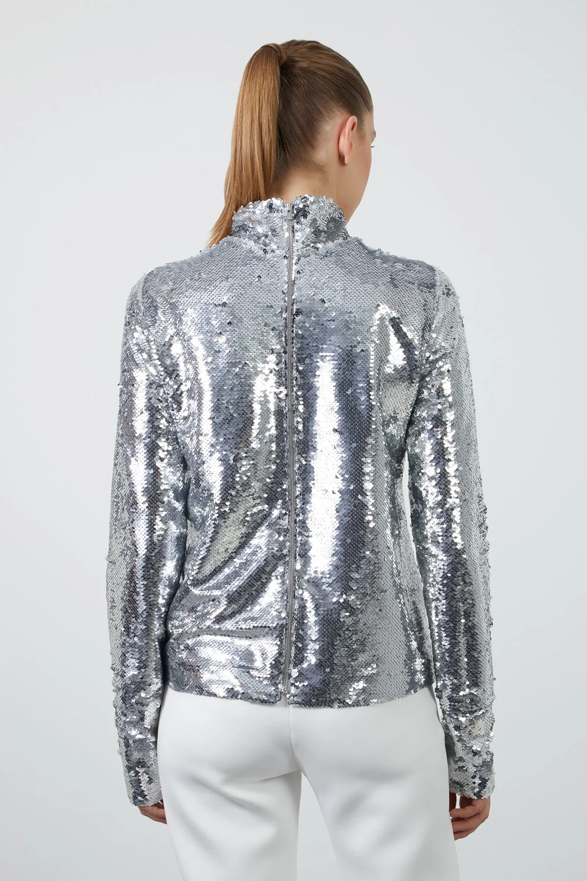 Sequined Grey Blouse