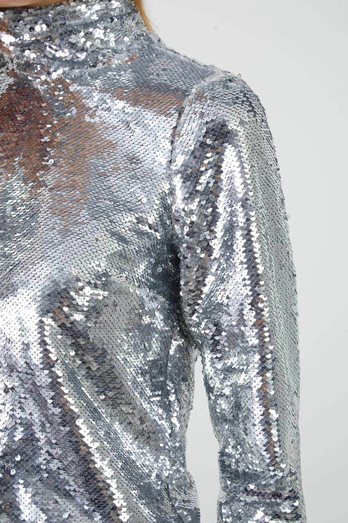 Sequined Grey Blouse
