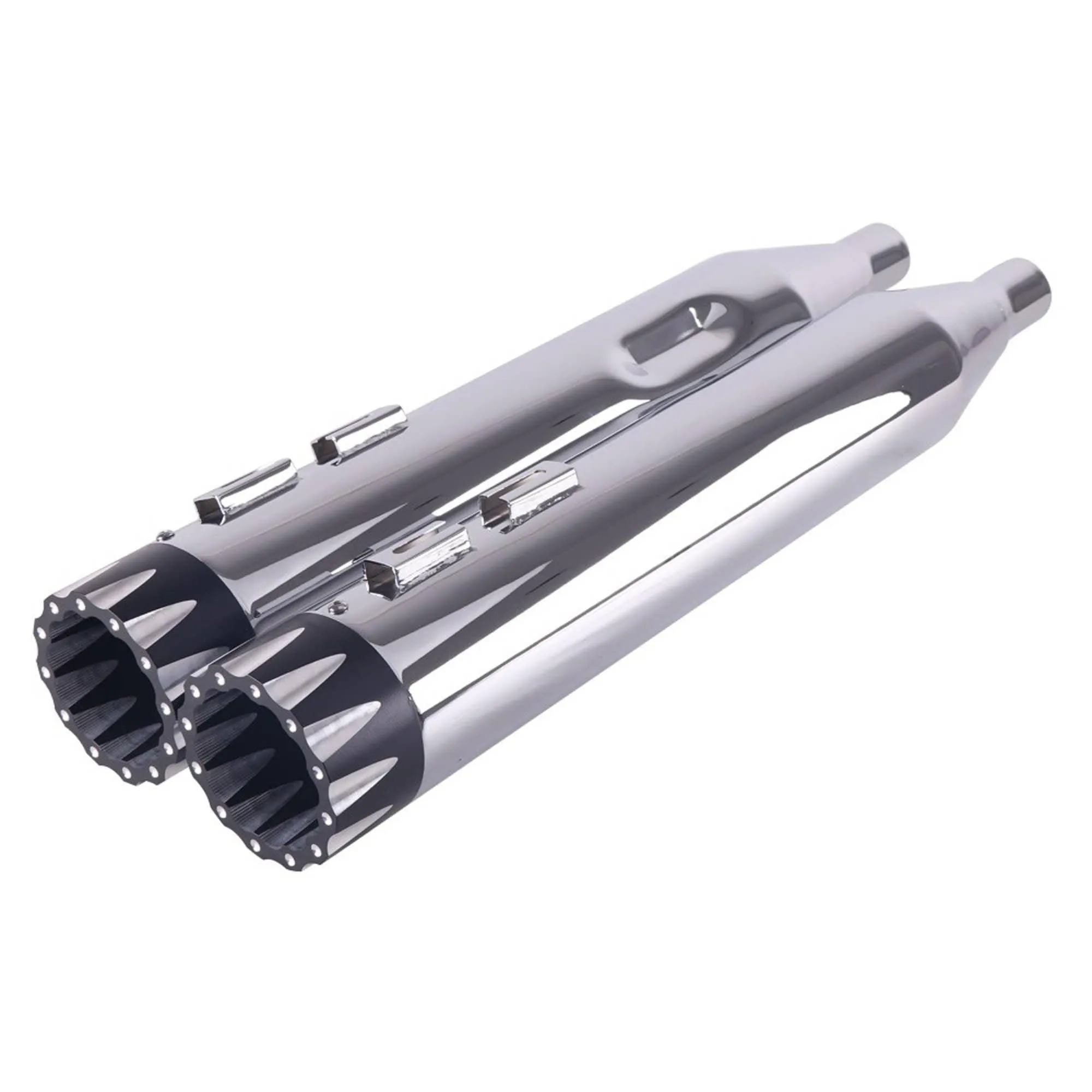 Sharkroad 4.5” Chrome Slip On Mufflers Exhaust for Harley Touring 1995-2016 Pro-Baffle