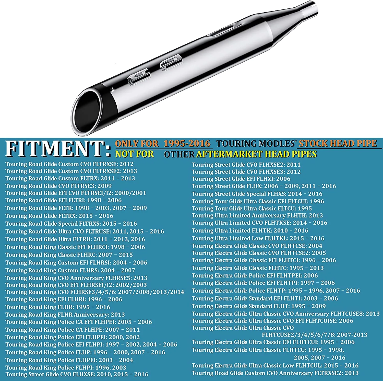 Sharkroad 4.5” Chrome Slip On Mufflers Exhaust for Harley Touring 1995-2016 Pro-Baffle