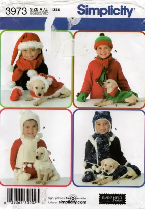 Simplicity 3973 Christmas Accessories for Dogs & Children Out Of Print Sewing Pattern UNCUT Factory Folds