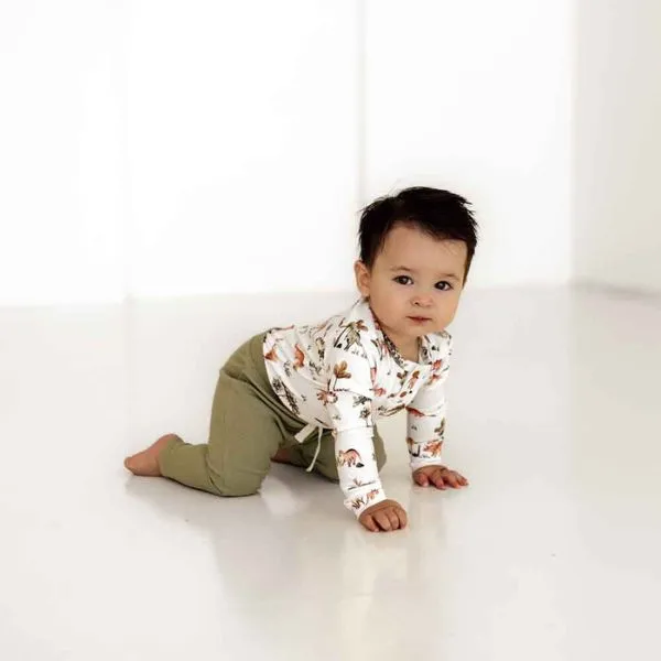 Snuggle Hunny Long Sleeve Bodysuit - Dino Organic