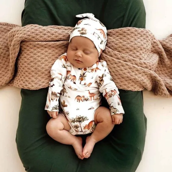 Snuggle Hunny Long Sleeve Bodysuit - Dino Organic