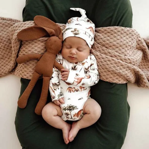 Snuggle Hunny Long Sleeve Bodysuit - Dino Organic
